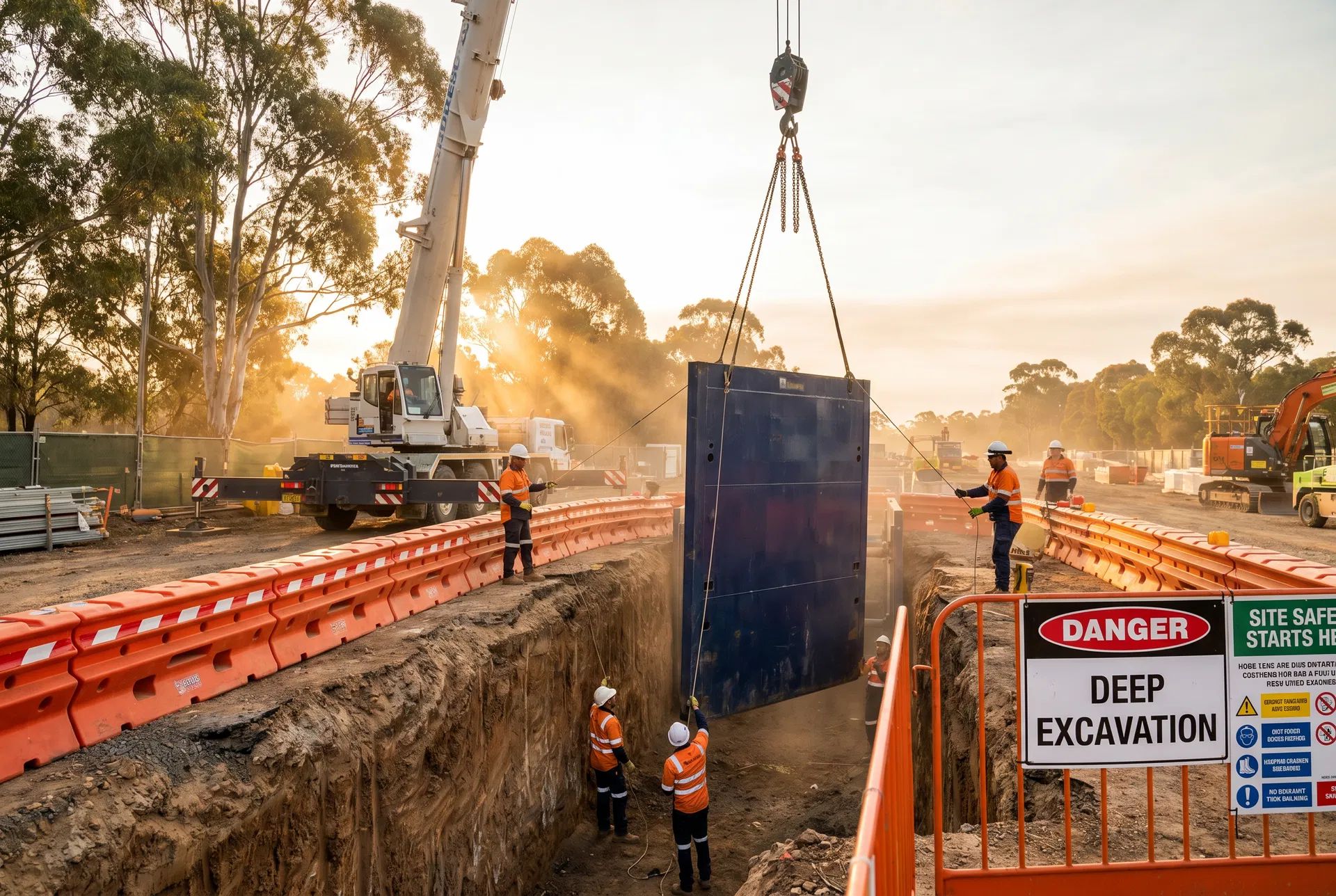 Large scale shoring fleet deployment on construction site